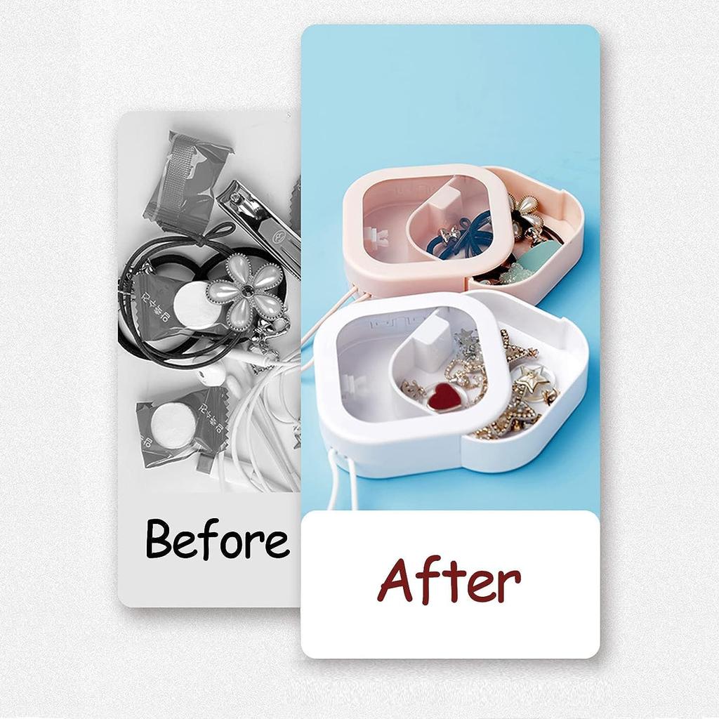 1 Pcs Hair Tie Organizer, Portable Hair Accessory Storage Containers Small Stackable Hair Ties Qtip Travel Holder Cotton Swab Dispenser