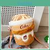 Bolsa de Armazenamento em Pelúcia com Formato de Bolo para Meninas com Cordão Bolsa Infantil para Uso Diário