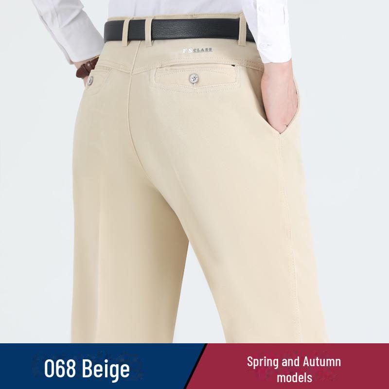 Men's Stretch Corduroy Pants - Middle-Aged, Casual, Loose Fit, Plus Velvet, Thickened for All Seasons