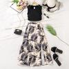 2025 Summer Kids' European Printed Skirt & Sleeveless Knit Top Set