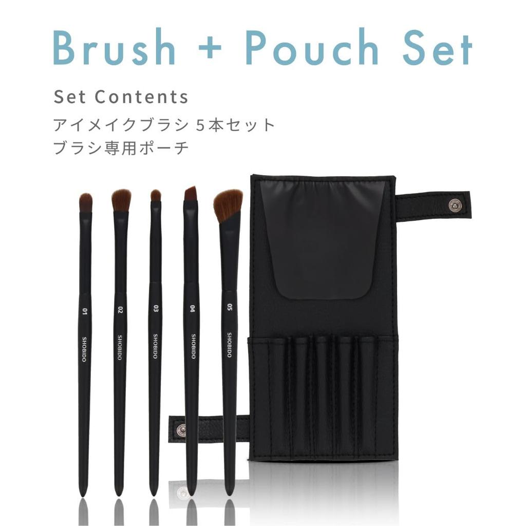 Shobido x Cosme Otaku Channel Sara Collaboration Starter Brush eye makeup brush set with dedicated Set 5-piece pouch.
