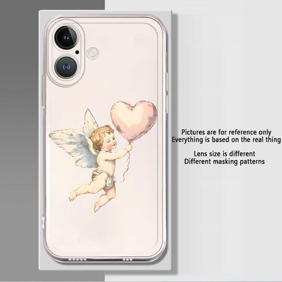Coque de téléphone souple Bébé Ange pour iPhone 17 Pro Max 13 Pro 15 16 XR 11 12 Mini XS Max Air 7 8 14 Plus