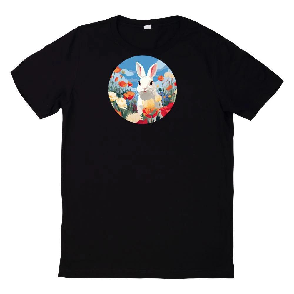Weißes Kaninchen Illustration T-Shirt XXXL