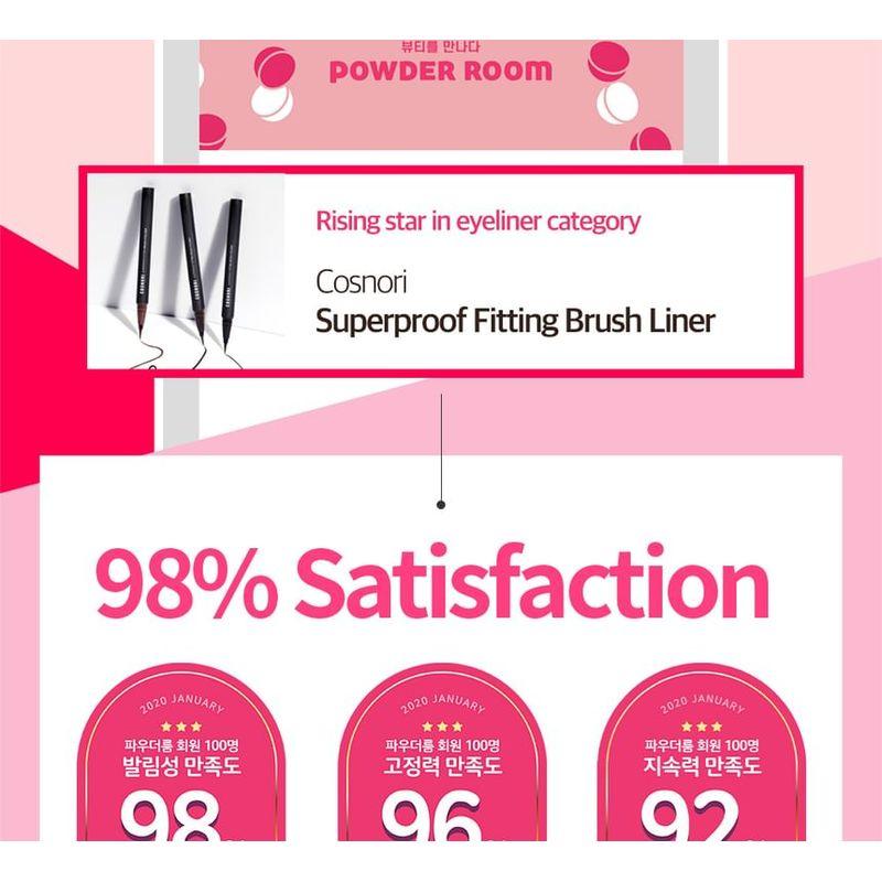 Cosnori Superproof Fitting Brush Eyeliner - 3 Colors