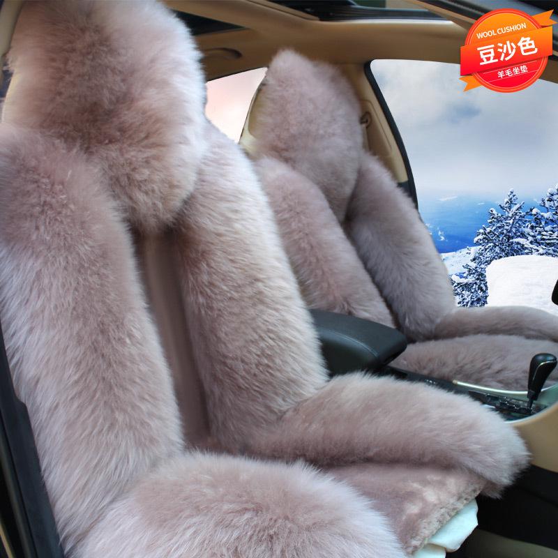 Cuscino Universale per Sedile Auto in Lana e Peluche Invernali - Antiscivolo, Caldo, Coprisedile Lunga Pila per Sedile del Conducente