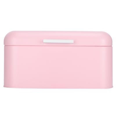Pink Iron Bread Container Organizer NonToxic Retro Household Kitchen Storage Case