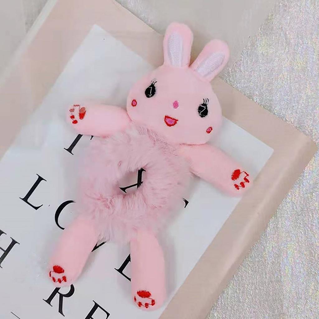 Clothing Women Fashion Plush Hair Tie Cute 3D Animal Tie Hair Head Rope Ponytail Holster