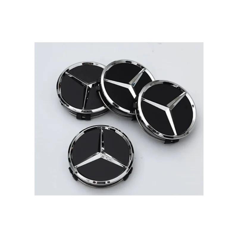Für Mercedes Benz 4 Stück 75mm Mercedes Benz Felgendeckel für Mercedes Benz B/C/E/S-Klasse A-Klasse C200L GLC GLK CLA W126 Aut
