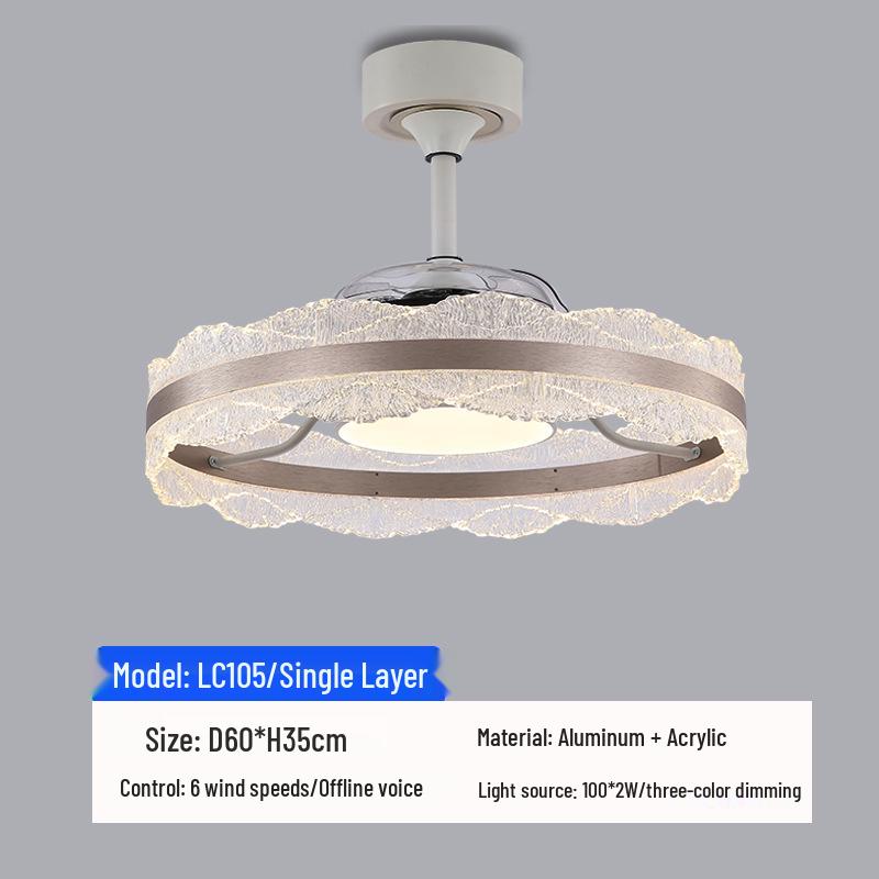 Nordic Minimalist Ceiling Fan Light: Silent, Large Airflow, Modern Design for Bedroom & Living Room.