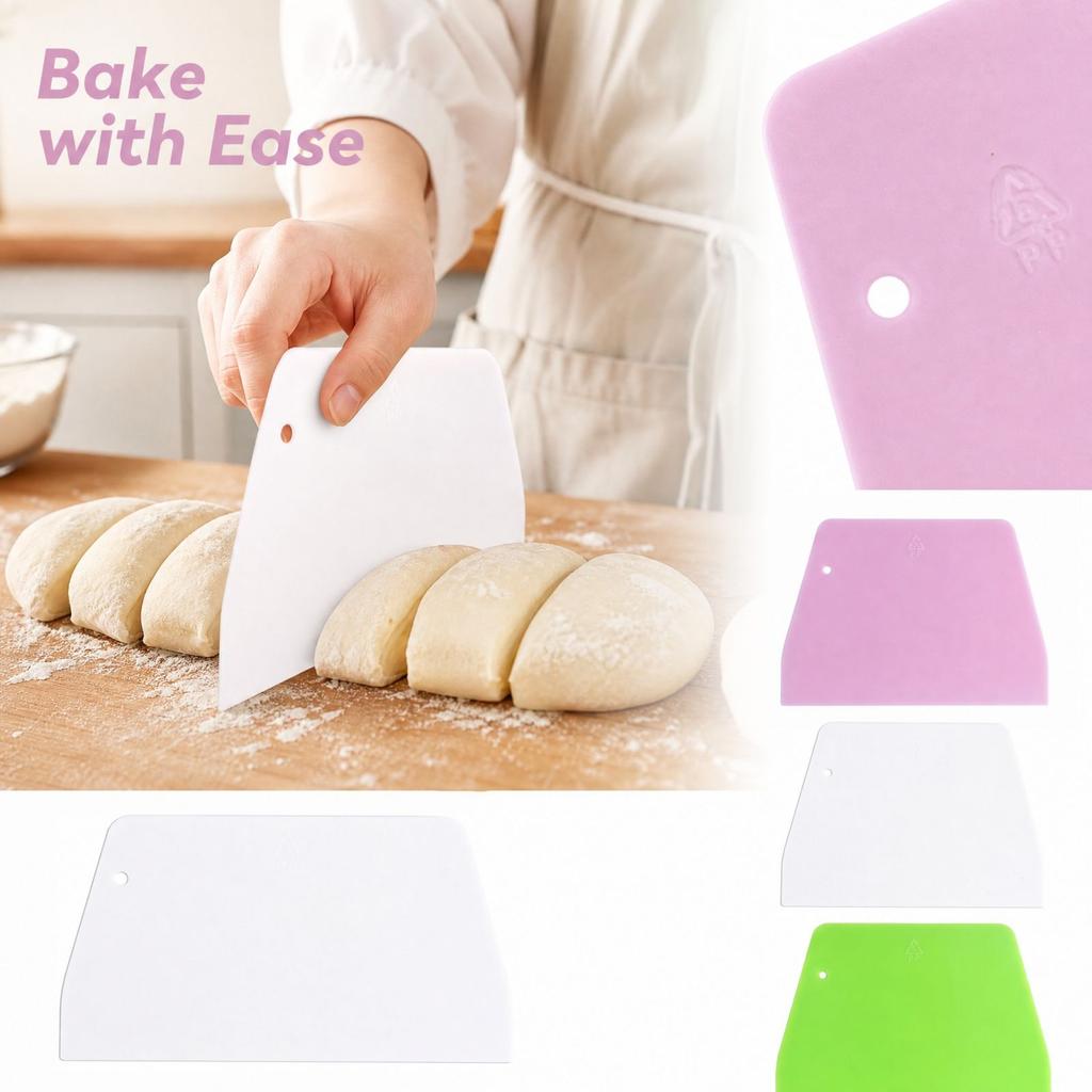 Plastic Dough Scraper Cutter, Trapezoid Baking Tool for Kneading and Cutting Dough