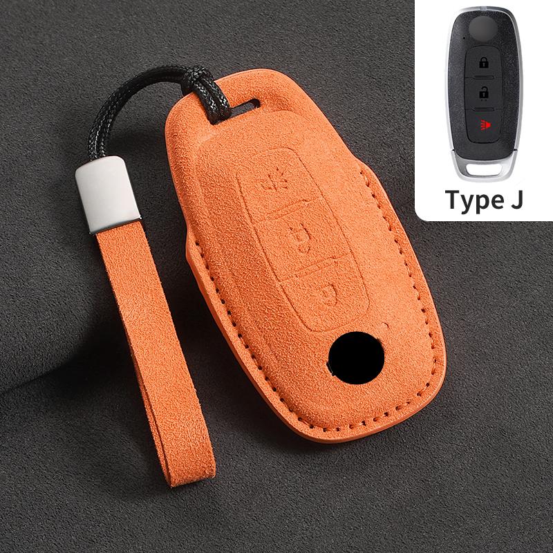 

Suede Car Remote Key Case Cover Shell For Nissan Altima Maxima Rogue Armada Pathfinder Versa 3/4 Buttons Leather Car Key Bag