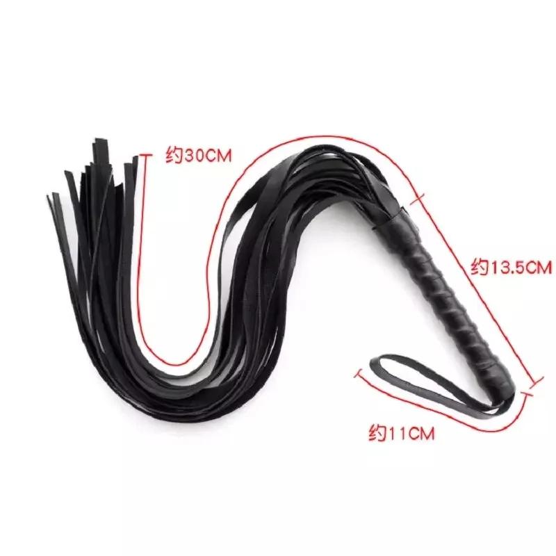 PU Leather Whip Sex Spanking BDSM Bondage Handle Whip Sex Whip Gay Fetish Horse Adult Flirting Sexy Game Adult Erotic Toy
