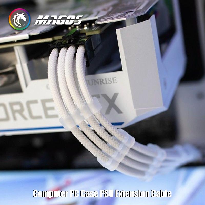 18AWG Power Supply PSU Sleeved Cable /24pin ATX /4+4pin EPS /2 X 6+2pin PCI-E PSU Extension Cable 30CM