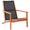 VidaXL Garden Chair Black Solid Eucalyptus Wood and Textilene