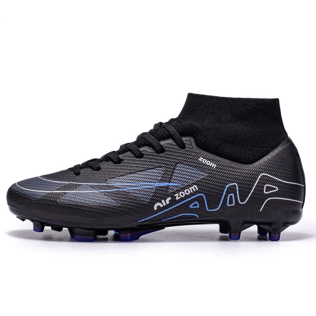 High-top men's and women's football shoes Adult adolescent students Artificial grass broken nails spikes Sports training shoes