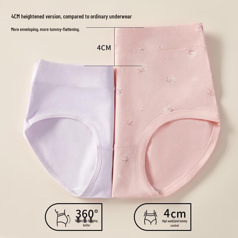 Cosmo Lady Women's Plus Size High Waist Cotton Briefs for Elderly - 4-Pack