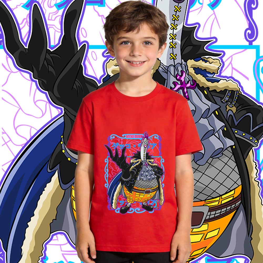 One Piece Gecko Moria Anime Print Cotton T Shirt for Boys Girls Kids Casual Summer Top 100