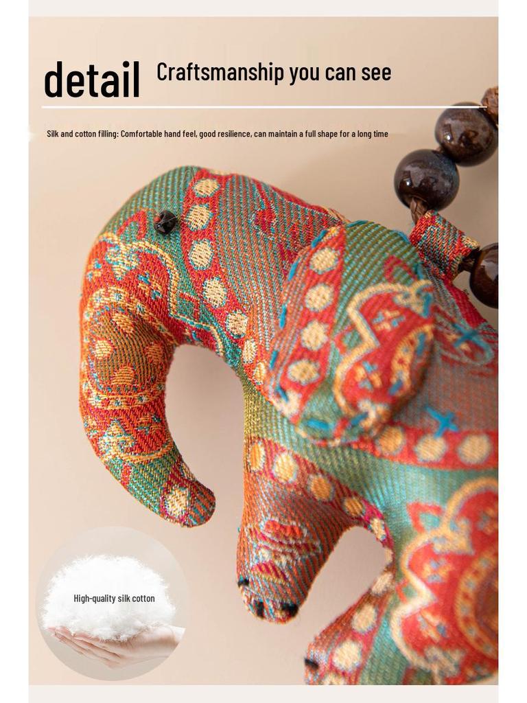 Silk Elephant Pendant Necklace – High-End Chinese Ethnic Design