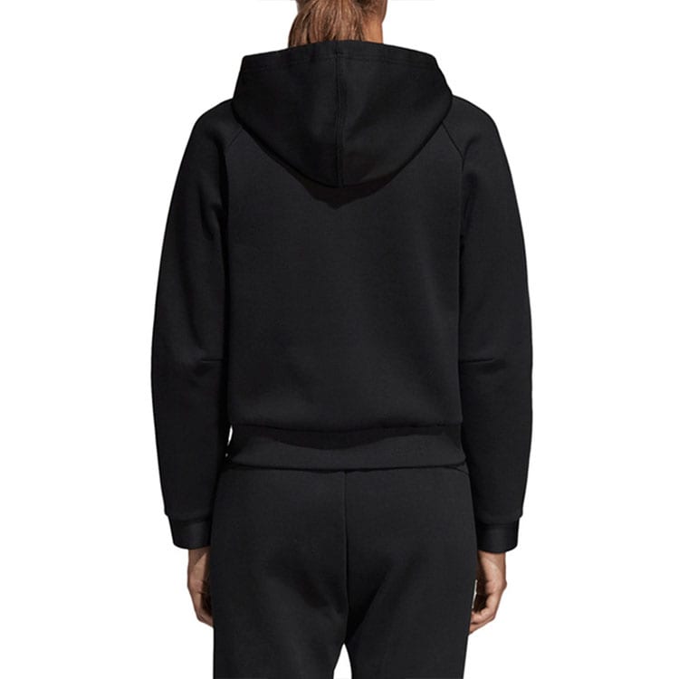 adidas Sweatshirts Women's Black Hooded Moderate Cardigan DU6570