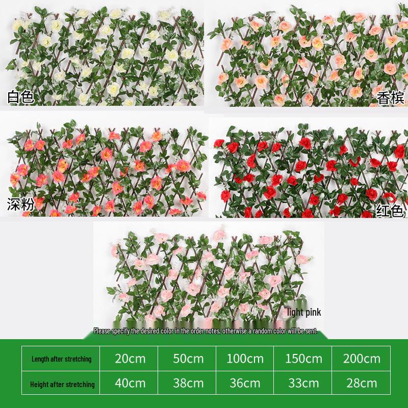 Retractable Wooden Picket Fence for Outdoor Greenery and Balcony Decoration