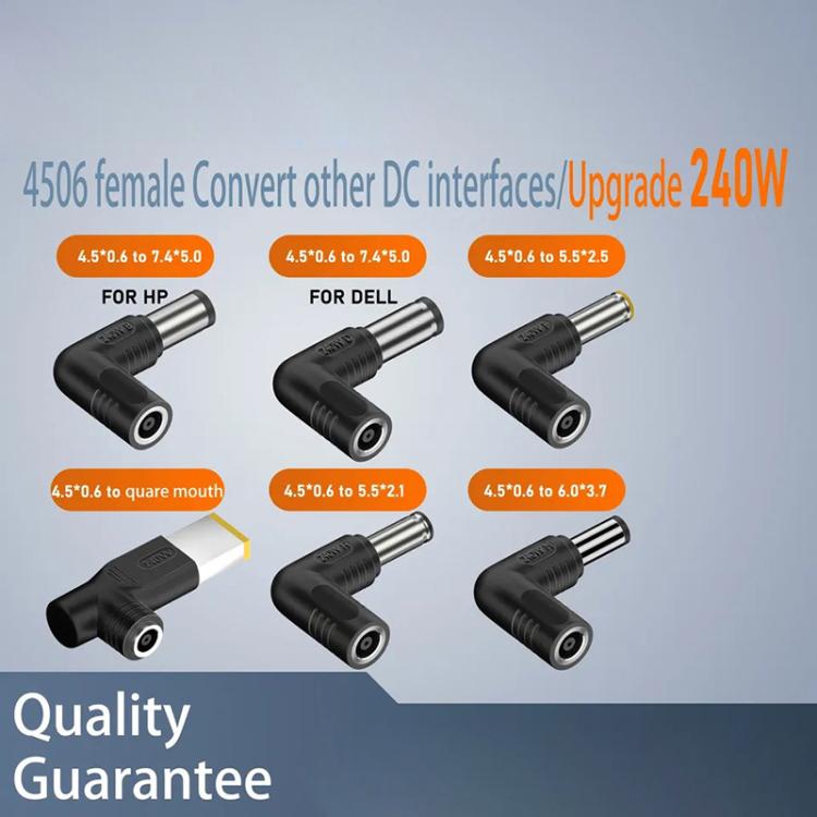 240W DC 4.5x0.6mm Female to DC 5.5x2.1mm Male Mini Converter Laptop Power Adapter