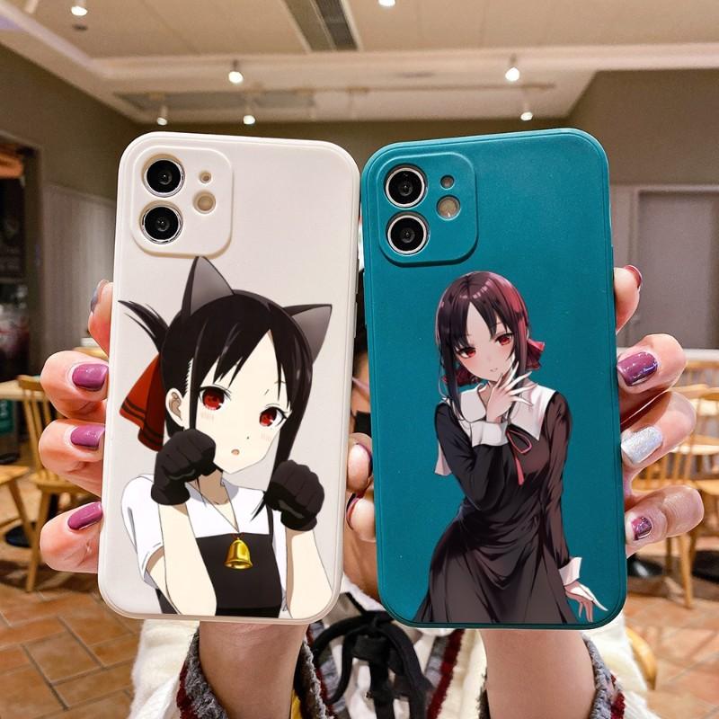 Anime Kaguya Sama Lk Pouzdro na telefon pro iPhone 11 12 13 Pro Max X XR XS Max 6 6S 7 8 Plus SE 2022 Tekuté Čtvercové Barevné Pouzdro na telefon