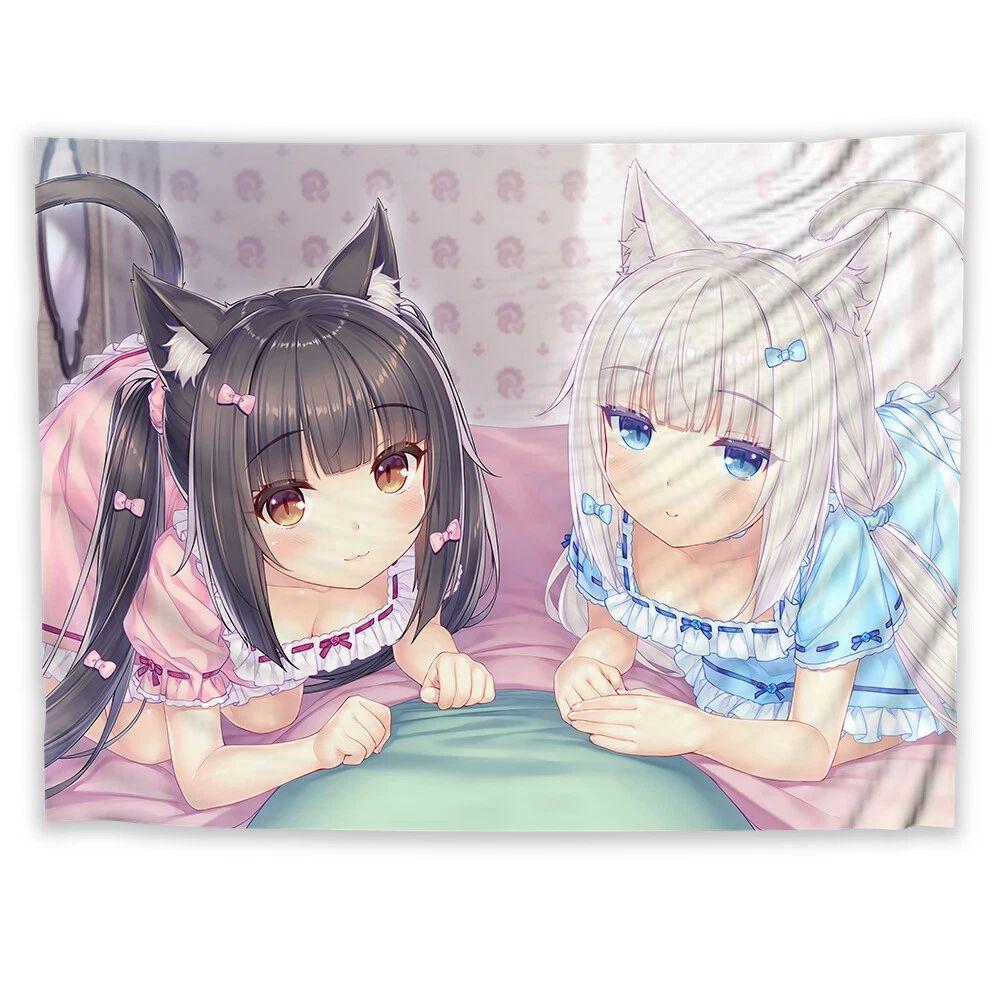 Nekopara Tapestry Chocolate Vanilla Wall Art 75x100