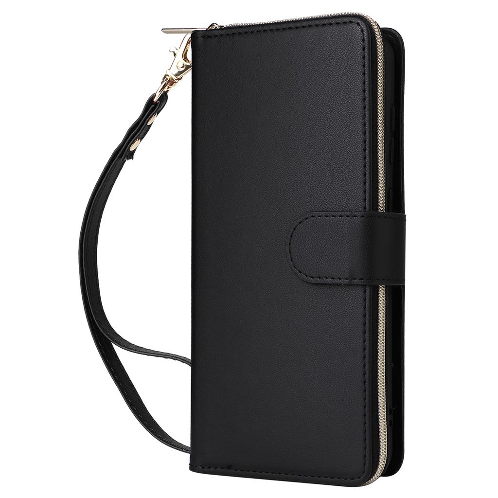 R20 Für Samsung Galaxy A53 5G Hülle Reißverschluss Leder Handyhülle mit 9 Kartenfächern