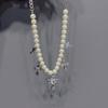 Y1k Sweet Cool Style Spice Girl Necklace Female Premium Sense Dripping Oil Love Crowe Cross Design Accessories Collarbone Chain Tide