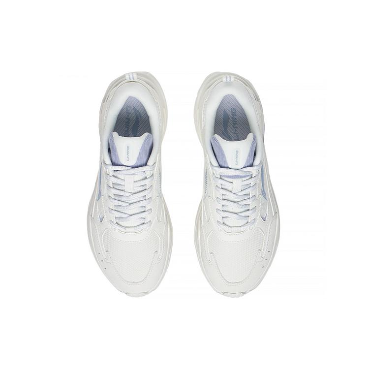 Li Ning Qixing Cushioning Slip Resistant Abrasion Resistant Rebound Low top Running Shoes Women's White Blue ARLS024-1