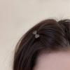 Mini gray rhinestone bow hairpin side clip light luxury high sense forehead broken hairpin cute small clip hairpin