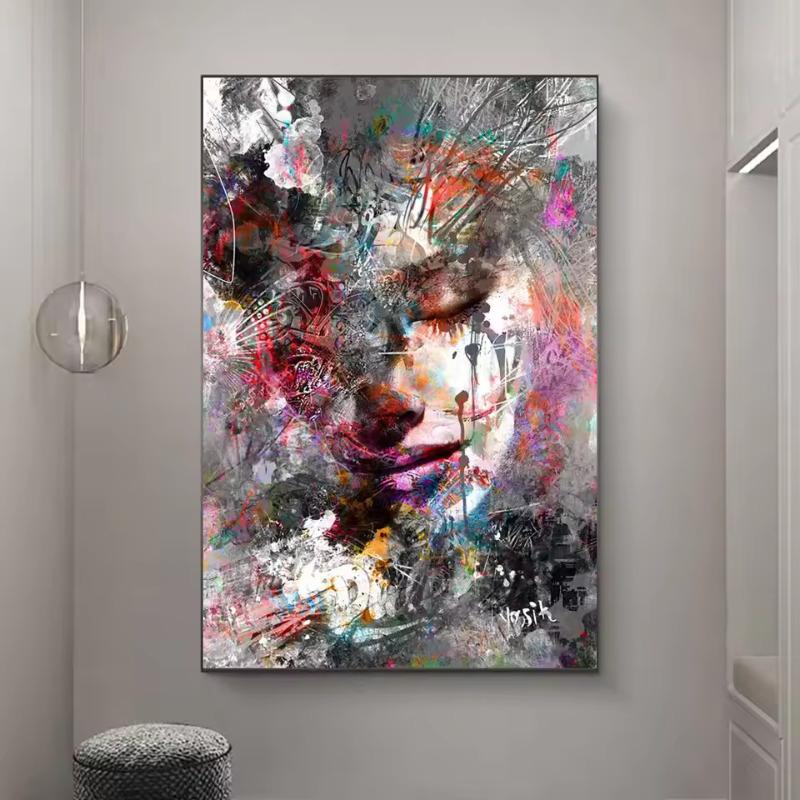 Abstract African Masked Girl Canvas Paintings Graffiti Wall Art Woman Portrait Posters and Prints Street Art Pictures Home Decor