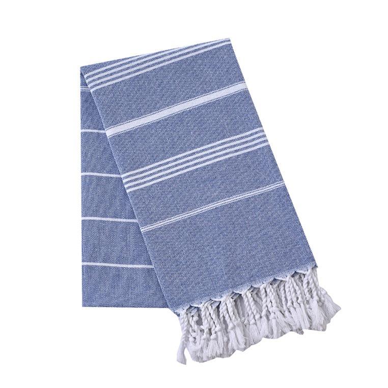 Turkish Bath Towel: Striped Beach Shawl with Tassels
