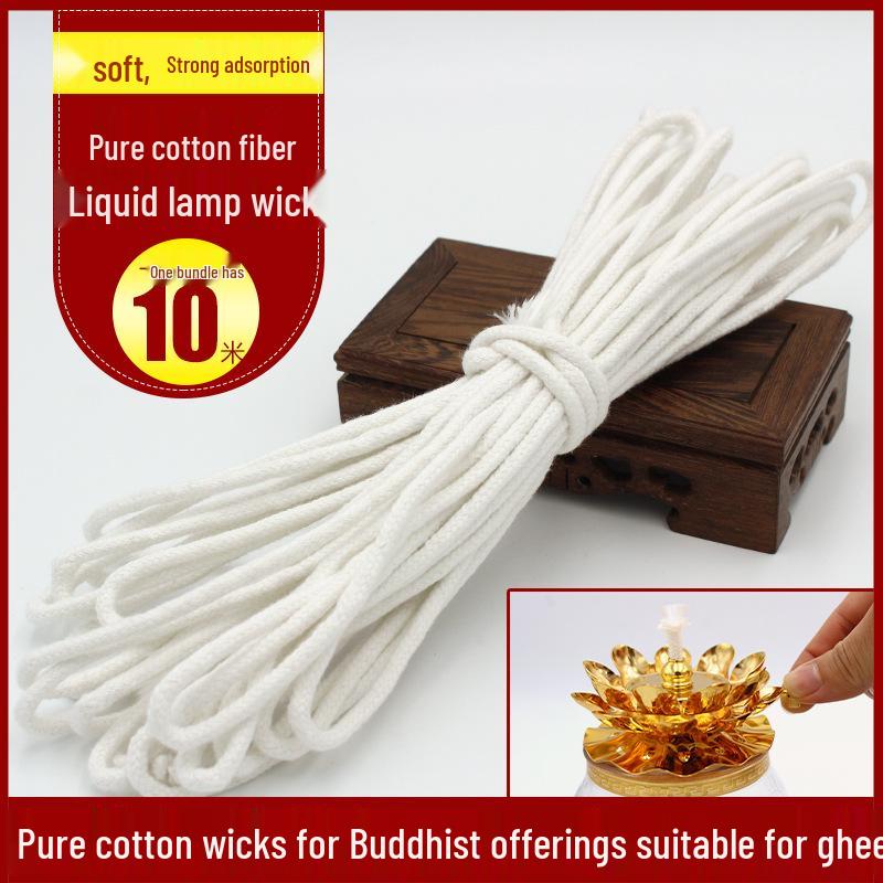 Eco-Friendly Pure Cotton Wick for Buddha Lamps
