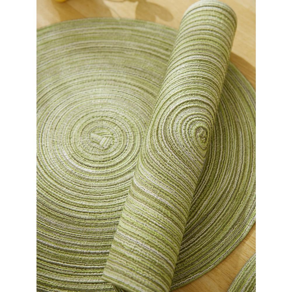 4pcs/set High Quality Handmade Round Woven Braided Placemats 15 Inch Round Table Mats for Dining Tables