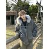 Unisex American Design Ink-Dyed Hooded Jacket with Fur Collar and Cotton Padding for 2025 Autumn/Winter.
