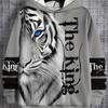 Fashionable 3D Printed Casual Long Sleeved Hooded Sweatshirt, Easy and Comfortable for Outdoor Wear by Lion, Tiger