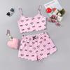 Set Pigiama Canottiera e Pantaloncini Estivi Europeo e Americano: Pigiama Casual Carino Stampato per Donna