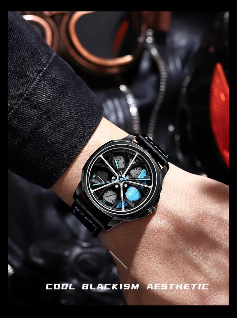 SVJ Men's Wheel Watch: Cross-border Bestseller with 3D Hollow Design & Car Mod Brake Caliper