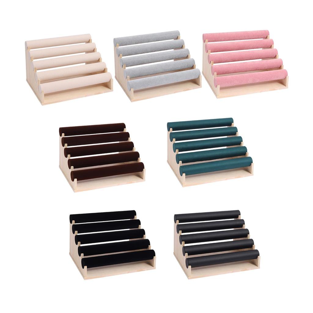 5 Layer Bracelet Holder Scratchproof Gift Removable Stable Wristwatch Rack Elegant Wood Watch