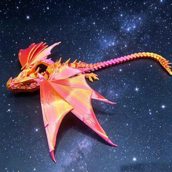 3D Printed Dragon Toy, Articulated Bird Fidget, Dragon Figurine with Movable Joints, Animal Action Figure for Kids Adults Stress Relief