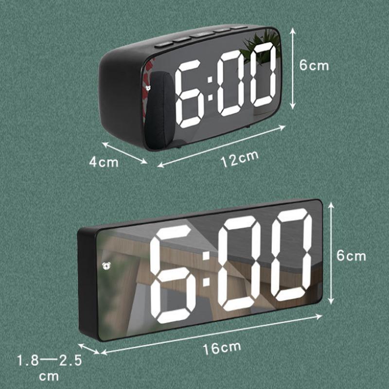 Led Mini Mirror Alarm Clock Electronic Digital Alarm Clock Digital Table Clock Room Desk Decorating Smart Small Tools Home