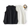 Chinese Vest Women Summer Sleeveless Blouse Retro Buckle Split Linen Shirt Soft