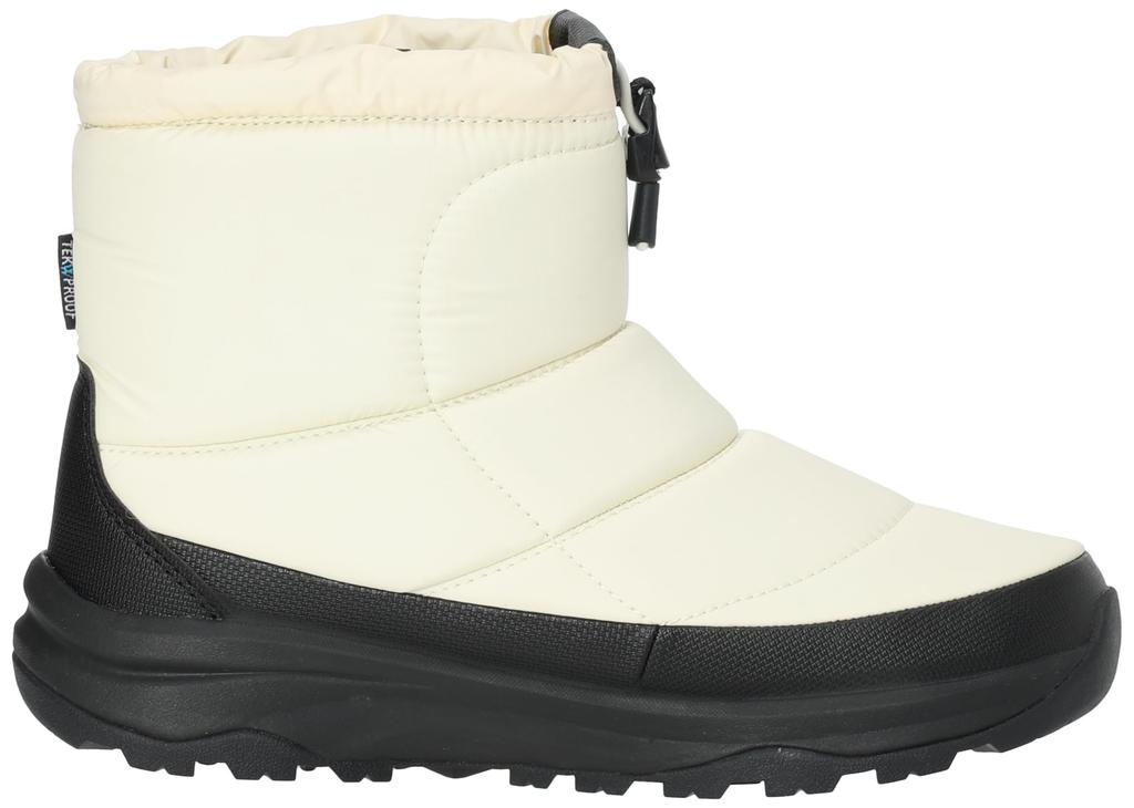The North Face Nuptse Bootie WP Logo Gardenia Size 7 Short, White/TNF Black,