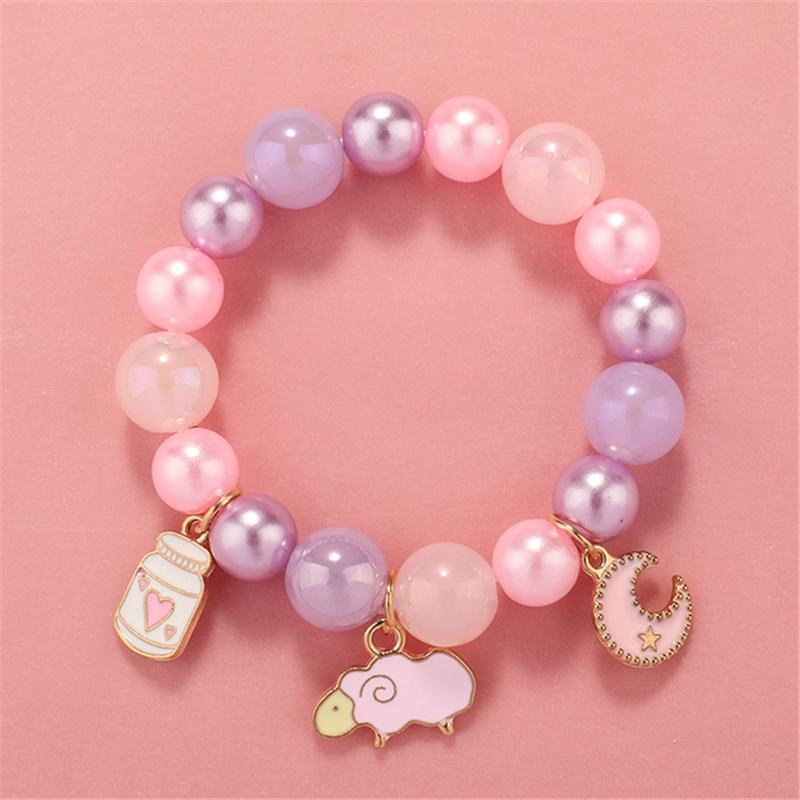 Makersland Cute Popcorn Beads Bracelet Friendship Glass Bracelets For Girls Star Moon Cloud Flower Zircon Accessories Wholesale