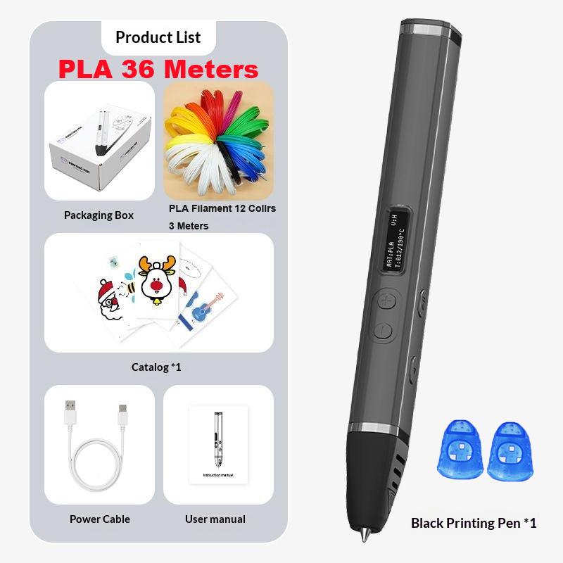 3D Printing Pen Professional 3D Print Pen Competition Level OLED Display With PLA Filament 3D Doodling Making Detachable Design