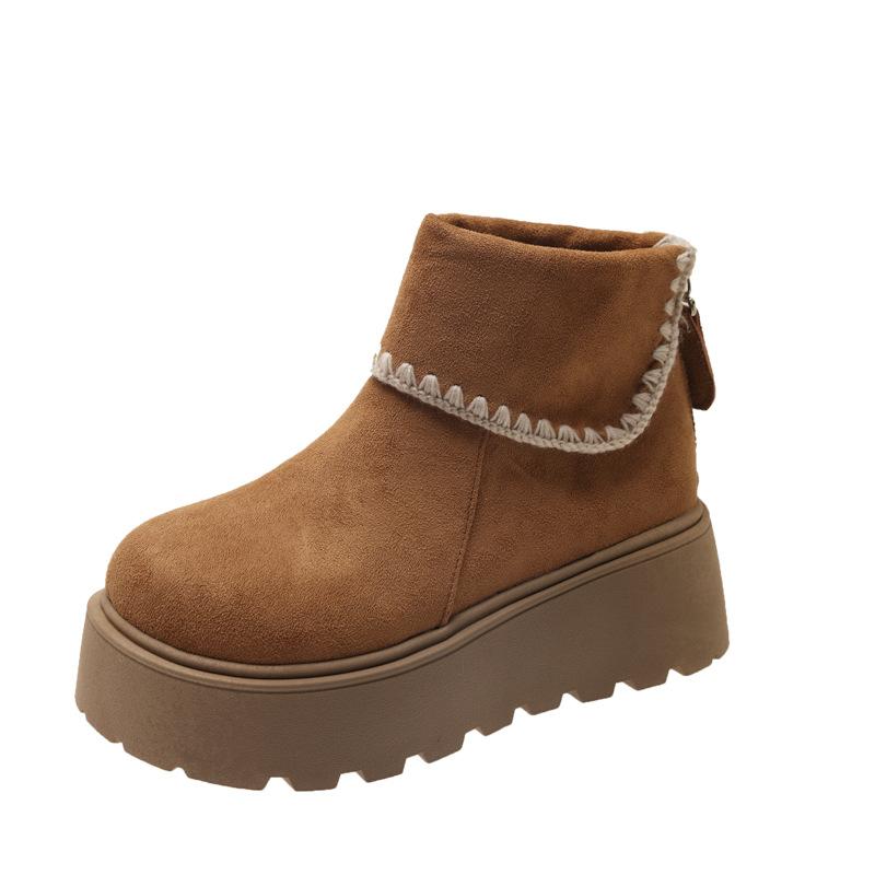 Premium Sense Retro and Thin Thick-soled Short Boots Women's 2025 New Autumn Versatile Small Height-increasing Suede Martin Boots