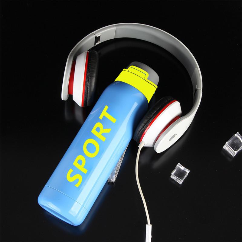 500ml Buitensport Waterbeker 304 Roestvrij Staal Draagbare Rietje Thermosbeker Fiets Waterfles