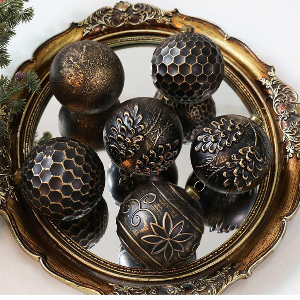 8CM Antique Christmas Ball Set Of 12 Hanging Decorations For Christmas Tree Decoration And Scene Setup