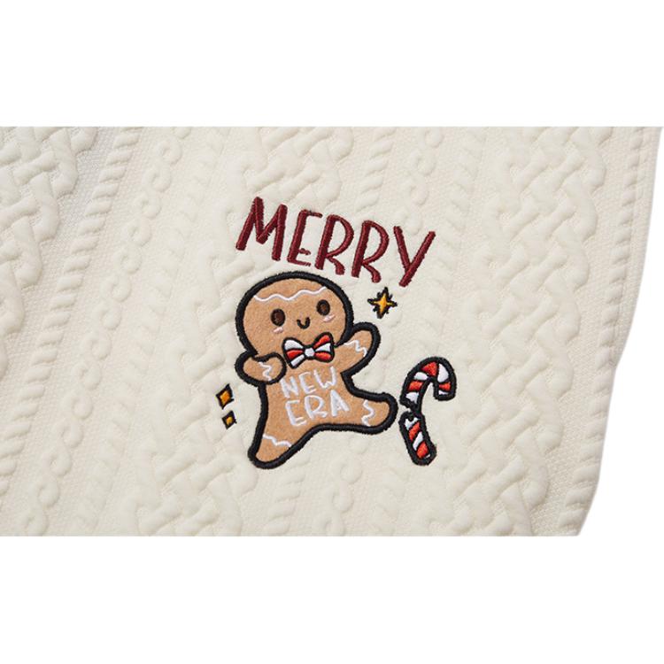New Era FW23 Christmas Collection Thick Loose Fit Cuffed Embroidered Knit Sweatpants Unisex Bottoms Ivory 14112270